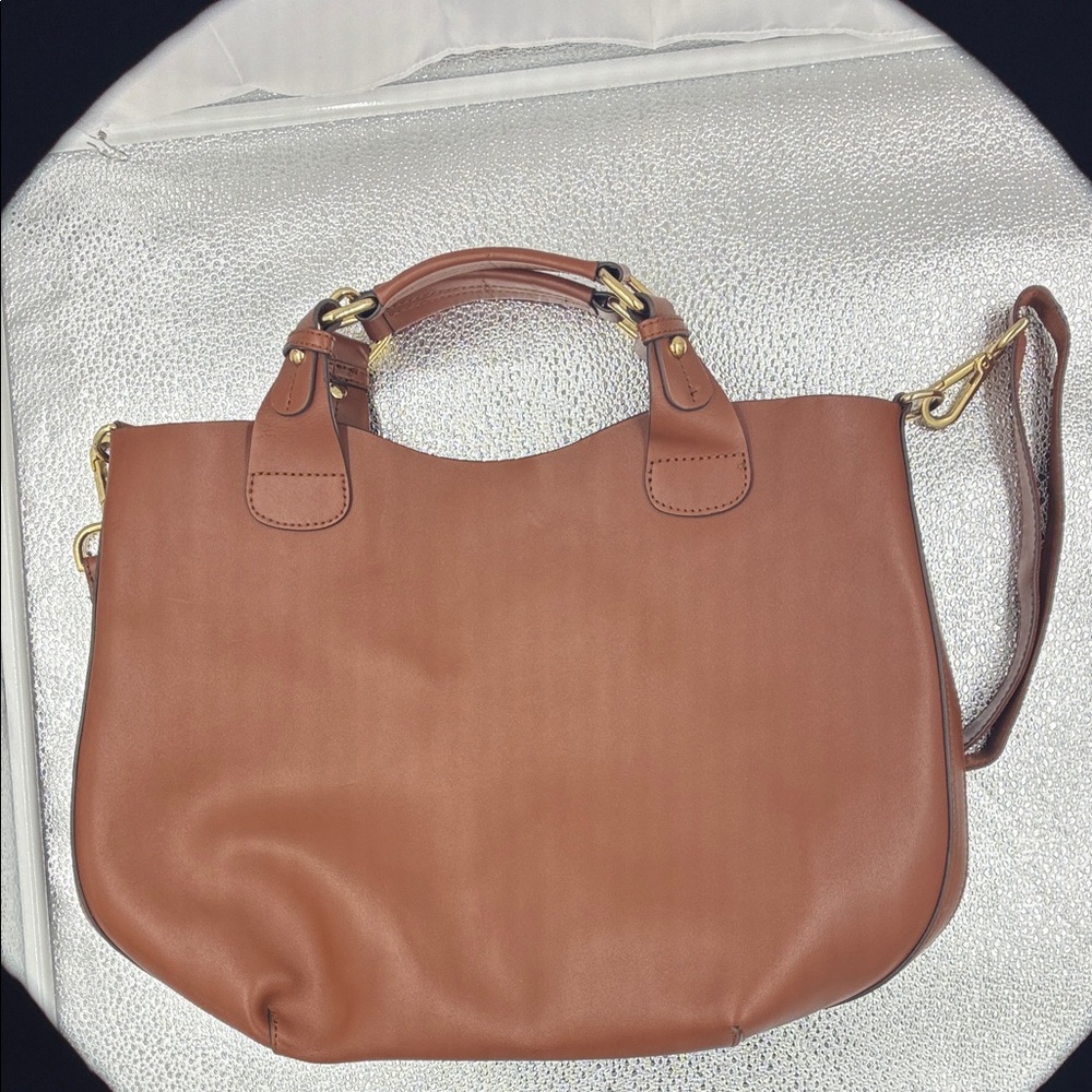 Elegant Brown Leather Tote Bag